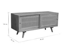 Miliboo TV-Möbel aus massivem Mangoholz und Rattan-Rohrgeflecht B110 cm ACANGE* Tv-lowboards