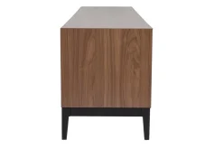 Miliboo TV-Möbel im Vintage-Stil aus dunklem Walnussfurnier und schwarzem Metall mit Stauraum B180 cm SARTO* Tv-lowboards