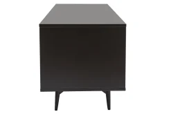 Miliboo TV-Möbel mattschwarz Walnussfurnier mit 2 Türen und 1 Schublade B160 cm MERMOZ* Tv-lowboards