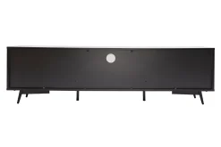 Miliboo TV-Möbel mattschwarz Walnussfurnier mit 2 Türen und 1 Schublade B160 cm MERMOZ* Tv-lowboards