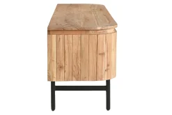 Miliboo TV-Möbel mit Ablagefächern aus Massivholz und schwarzem Metall B160 cm NAPOLI* Tv-lowboards