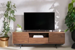 Miliboo TV-Möbel mit Eichenholz-Finish und offener Nische L160 cm MANNY* Tv-lowboards