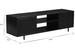 Miliboo TV-Möbel schwarz mit 2 Türen L150 KARL* Tv-lowboards