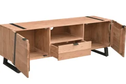 Miliboo TV-Schrank aus massivem Akazienholz und schwarzem Metall B 150 cm ALVARO* Tv-lowboards