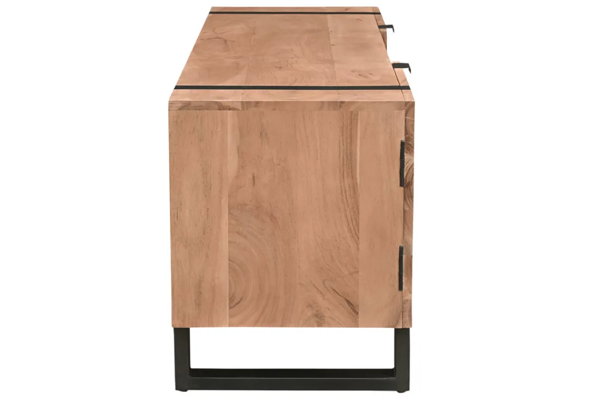 Miliboo TV-Schrank aus massivem Akazienholz und schwarzem Metall B 150 cm ALVARO* Tv-lowboards