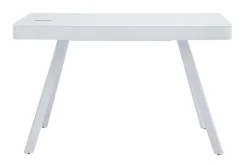 Miliboo Vernetzter Multimedia-Schreibtisch - transparentes Glas und weißes Metall CLEVER* Design-schreibtische