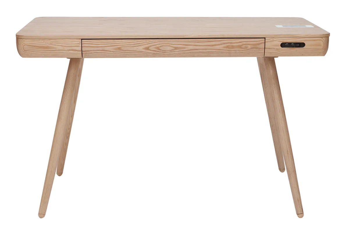Miliboo Vernetzter Multimedia-Schreibtisch aus massiver Esche CLEVER* Design-schreibtische
