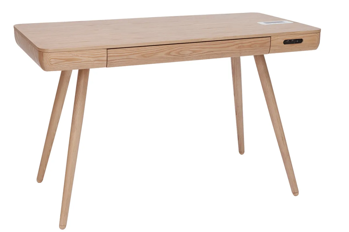 Miliboo Vernetzter Multimedia-Schreibtisch aus massiver Esche CLEVER* Design-schreibtische