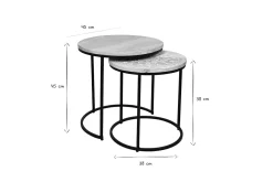 Miliboo Verschachtelungs-Couchtische aus massivem Mangoholz und Metall TOGETHER* Couchtische