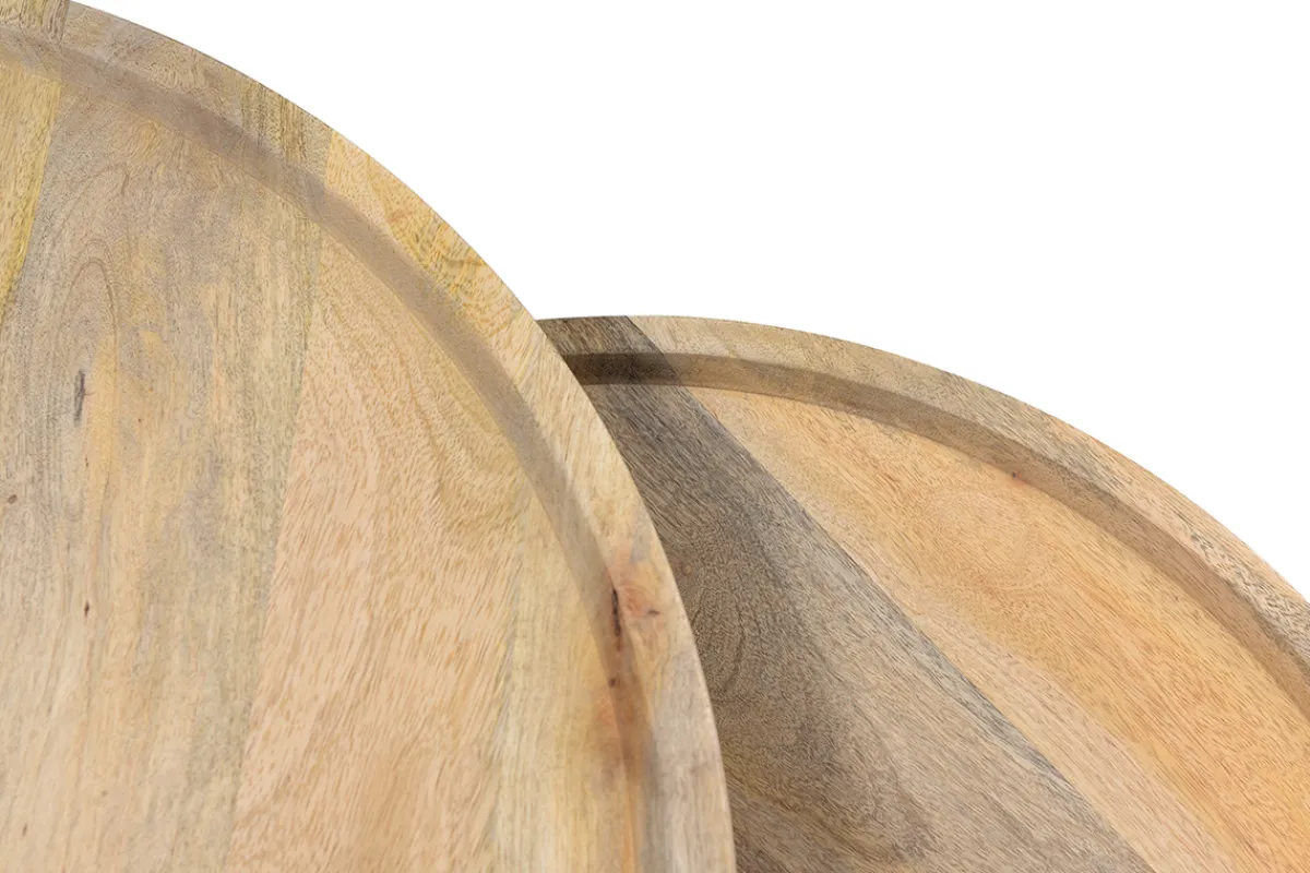 Miliboo Verschachtelungs-Couchtische aus massivem Mangoholz und Metall LEDGE* Couchtische