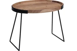Miliboo Verschachtelungs-Couchtische aus Metall und massivem Akazienholz ELAVO* Couchtische|Beistelltische