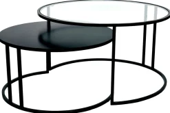Miliboo Verschachtelungstische aus Glas und Metall TAHL* Couchtische