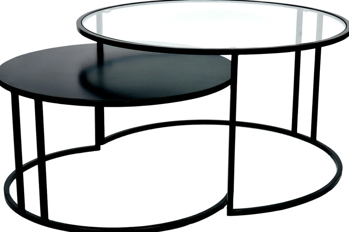 Miliboo Verschachtelungstische aus Glas und Metall TAHL* Couchtische
