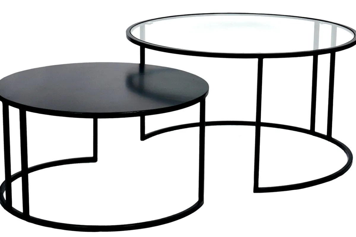 Miliboo Verschachtelungstische aus Glas und Metall TAHL* Couchtische