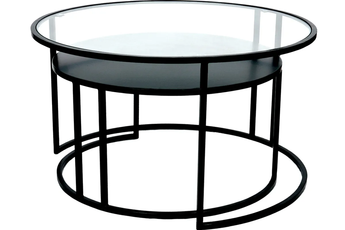 Miliboo Verschachtelungstische aus Glas und Metall TAHL* Couchtische
