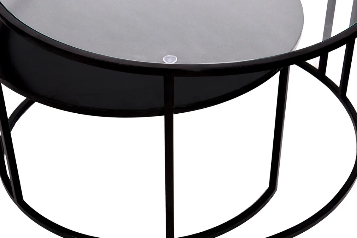 Miliboo Verschachtelungstische aus Glas und Metall TAHL* Couchtische