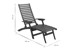Miliboo Verstellbare Sonnenliege mit 3 Positionen aus Massivholz RIO* Gartenliegen