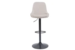 Miliboo Verstellbarer Design-Barhocker aus taupefarbenem Samtstoff und schwarzem Metall 360° drehbar (2er-Set) HOLO* Barhocker