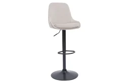 Miliboo Verstellbarer Design-Barhocker aus taupefarbenem Samtstoff und schwarzem Metall 360° drehbar (2er-Set) HOLO* Barhocker