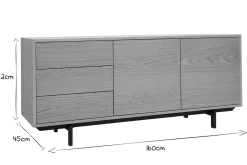 Miliboo Vintage Buffet Holz Eiche Finish 2 Türen 3 Schubladen L160 cm MANNY* Sideboards