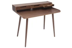 Miliboo Vintage Schreibtisch aus Nussbaumholz 3 Schubladen L110 cm OPUS* Design-schreibtische