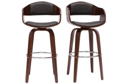 Miliboo Vintage-Barhocker drehbar 360° Walnuss H67cm GAO* Barhocker
