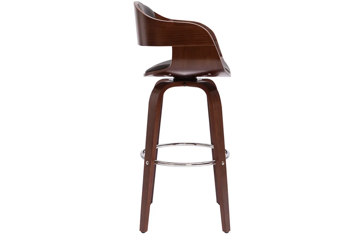 Miliboo Vintage-Barhocker drehbar 360° Walnuss H67cm GAO* Barhocker