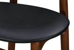 Miliboo Vintage-Barhocker Nussbaum und PU Schwarz 65 cm 2er-Set WALFORD* Barhocker