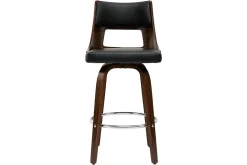 Miliboo Vintage-Barhocker Schwarz und dunkles Holz GARBO* Barhocker