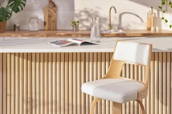 Miliboo Vintage-Barhocker Schwarz und dunkles Holz GARBO* Barhocker