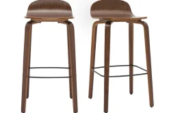Miliboo Vintage-Barhocker Walnussfarben H68 cm (2er-Set) OBRA* Barhocker