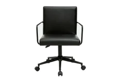 Miliboo Vintage-Bürostuhl aus Polyurethan und Metall in Schwarz FLOKI* Bürostühle|Bürostuhl Zum Kleinen Preis