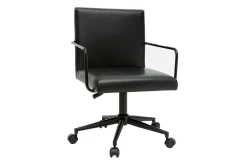 Miliboo Vintage-Bürostuhl aus Polyurethan und Metall in Schwarz FLOKI* Bürostühle|Bürostuhl Zum Kleinen Preis