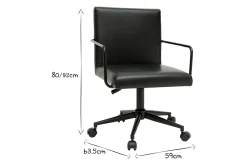 Miliboo Vintage-Bürostuhl aus Polyurethan und Metall in Schwarz FLOKI* Bürostühle|Bürostuhl Zum Kleinen Preis