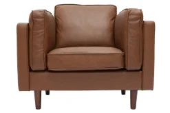 Miliboo Vintage-Ledersessel aus braunem Büffelleder BRADLEY* Design-sessel|Sessel