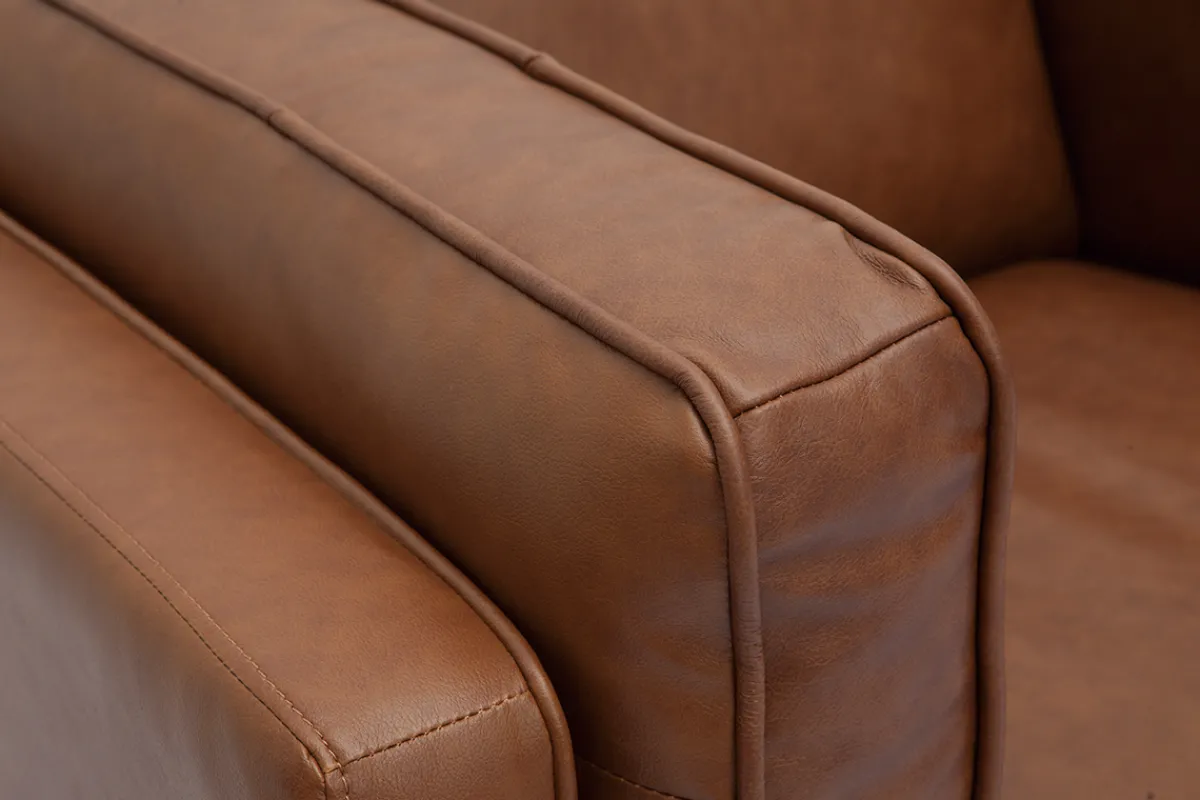 Miliboo Vintage-Ledersessel aus braunem Büffelleder BRADLEY* Design-sessel|Sessel