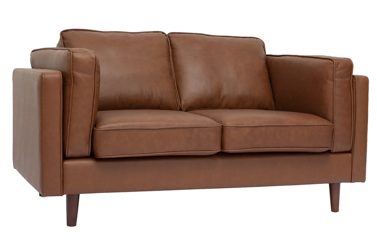 Miliboo Vintage-Ledersofa braun 2-Sitzer BRADLEY* Ledersofas