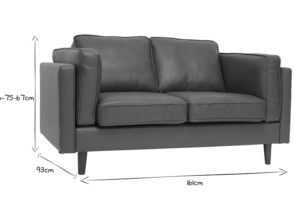 Miliboo Vintage-Ledersofa braun 2-Sitzer BRADLEY* Ledersofas