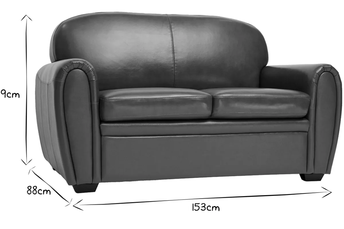 Miliboo Vintage-Ledersofa braun 2-Sitzer CLUB* Ledersofas