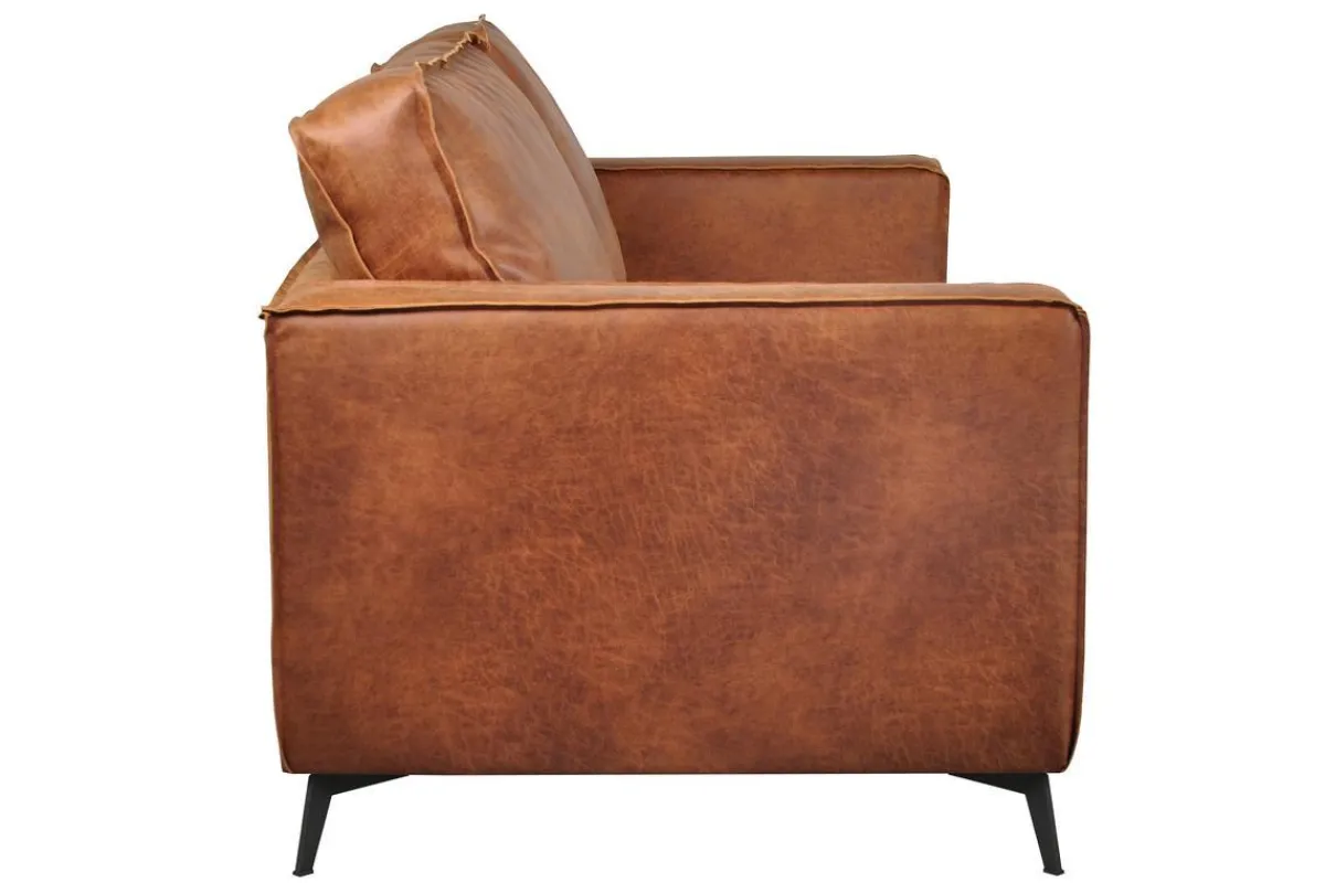 Miliboo Vintage-Ledersofa 3-Sitzer cognacfarben SONNY* Ledersofas