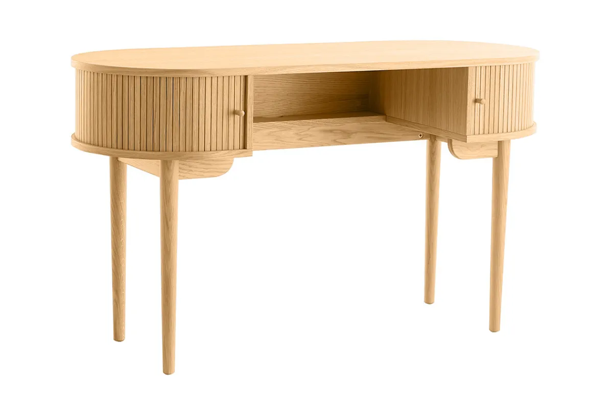 Miliboo Vintage-Schreibtisch Eichenfurnier mit Füßen aus massiver Eiche EPIC* Design-schreibtische