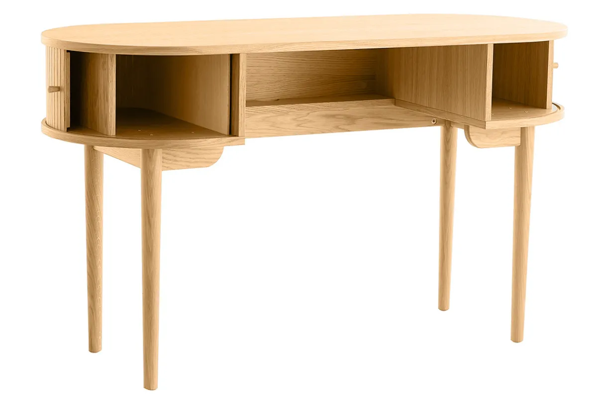 Miliboo Vintage-Schreibtisch Eichenfurnier mit Füßen aus massiver Eiche EPIC* Design-schreibtische