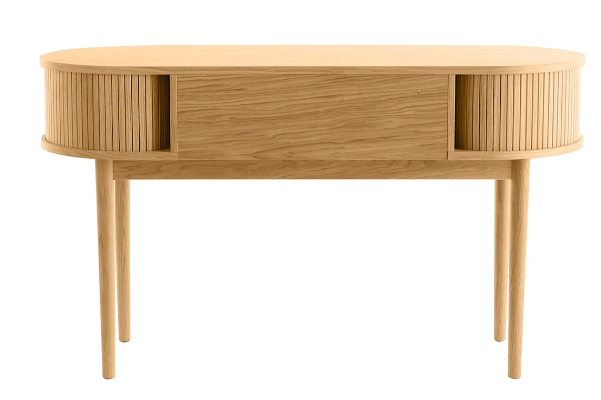 Miliboo Vintage-Schreibtisch Eichenfurnier mit Füßen aus massiver Eiche EPIC* Design-schreibtische