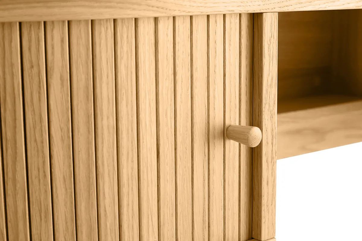 Miliboo Vintage-Schreibtisch Eichenfurnier mit Füßen aus massiver Eiche EPIC* Design-schreibtische