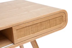 Miliboo Vintage-Schreibtisch mit Aufbewahrung aus hellem Holz und Rohrgeflecht B120 cm OLYMPE* Design-schreibtische