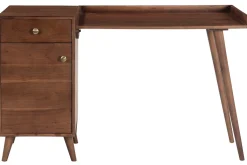 Miliboo Vintage-Schreibtisch mit Schubladenelement aus massivem Akazienholz B130 cm ROBY* Design-schreibtische