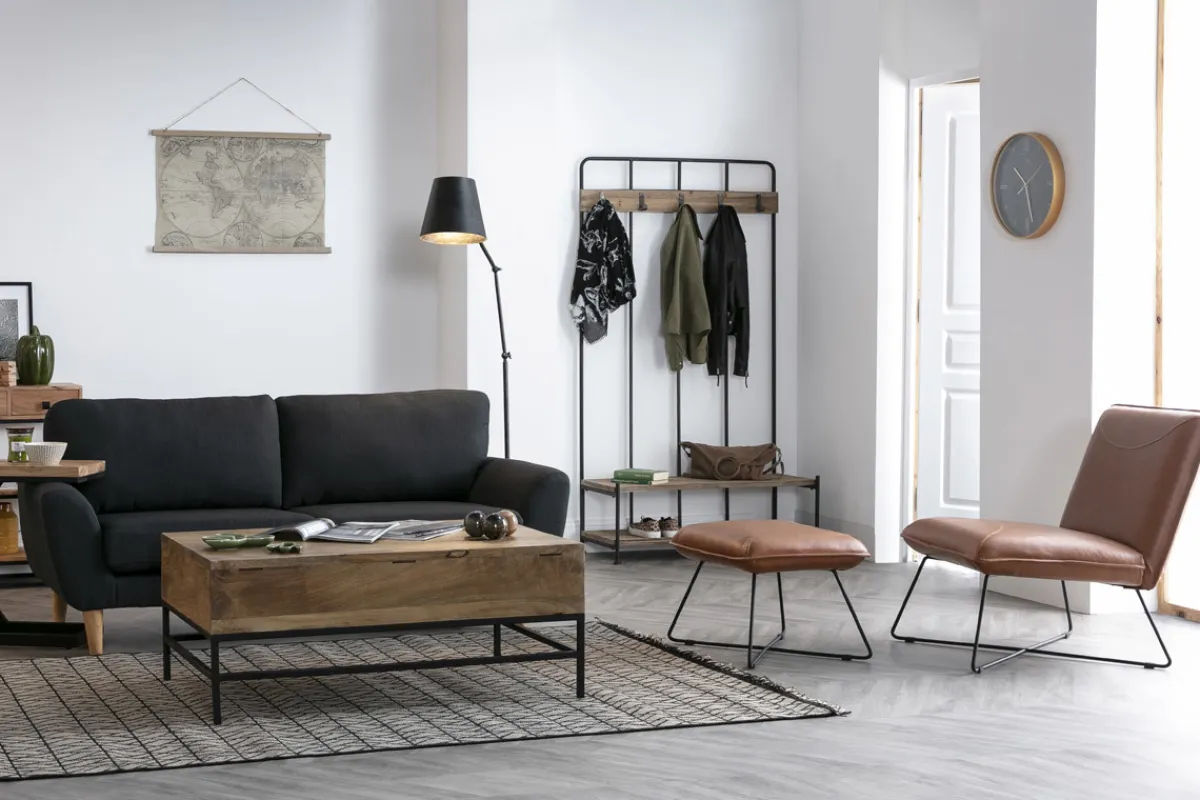 Miliboo Vintage-Sessel Braun mit Fußstütze PHILO* Design-sessel|Sessel