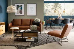 Miliboo Vintage-Sessel Braun mit Fußstütze PHILO* Design-sessel|Sessel