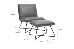 Miliboo Vintage-Sessel Braun mit Fußstütze PHILO* Design-sessel|Sessel