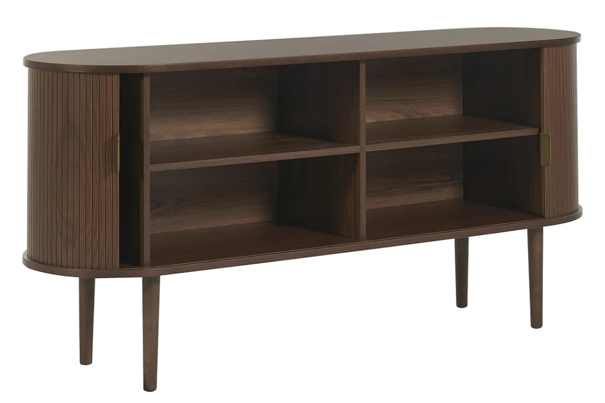 Miliboo Vintage-Sideboard aus dunklem Holz mit 2 Schiebetüren B160 cm EPIC* Sideboards